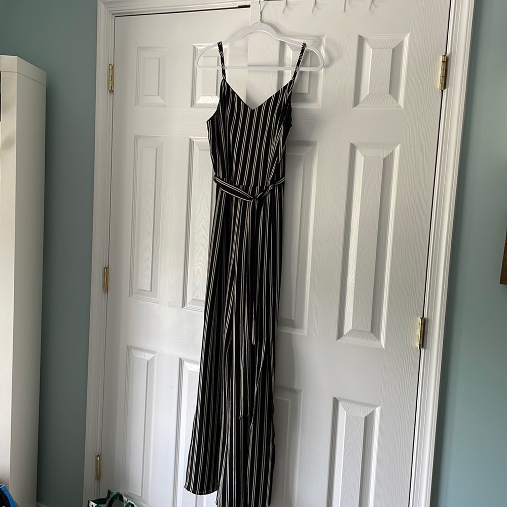 Black & White Striped Jumpsuit